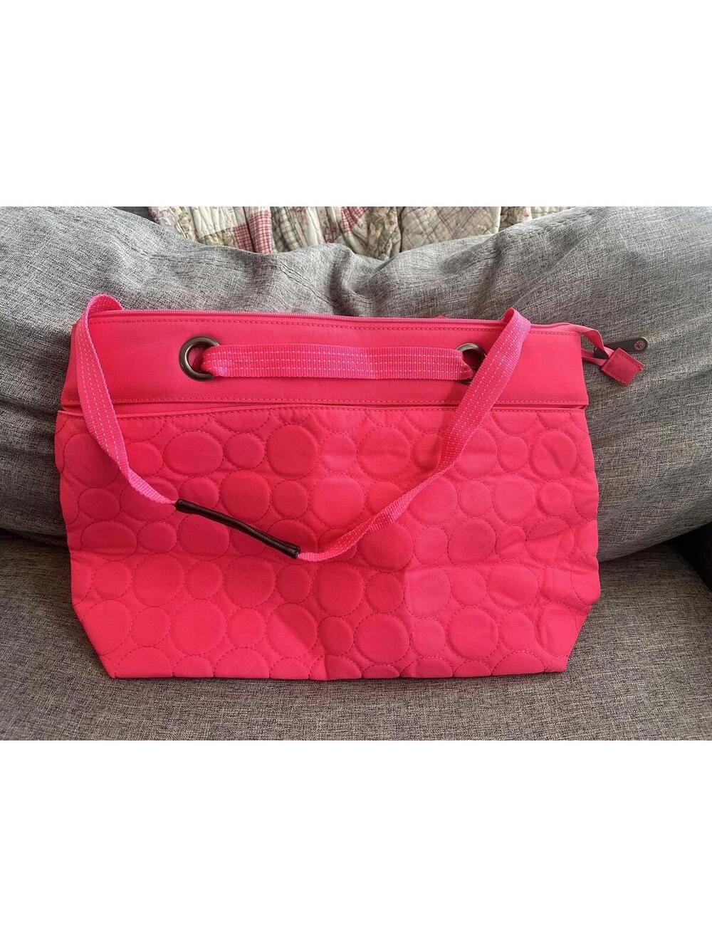Thirty One Vary You Versatile Tote In Coral Quilted Dots Double Handle Bag